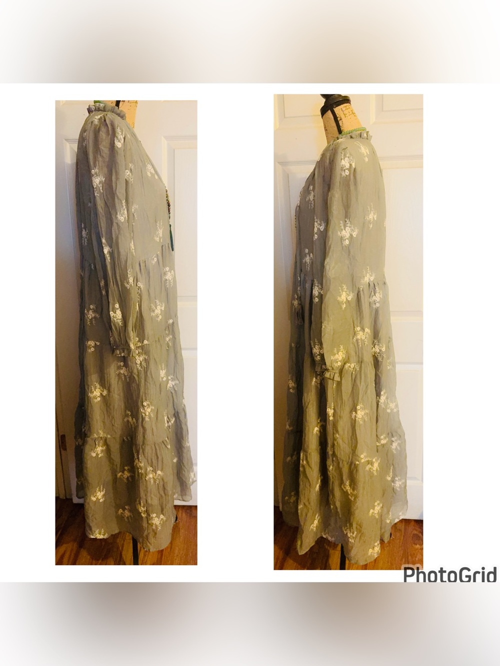 Boho Tiered Maxi Dress in Sage Green - Picture 5 of 12